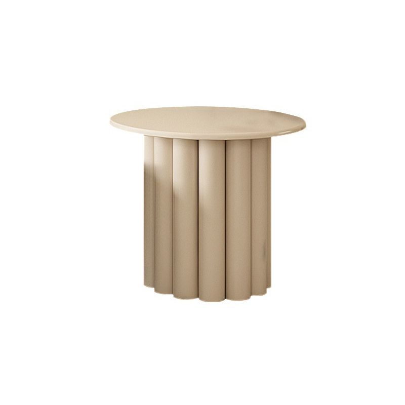 Mesa de centro individual redonda de madera maciza con pedestal contemporáneo/4 patas