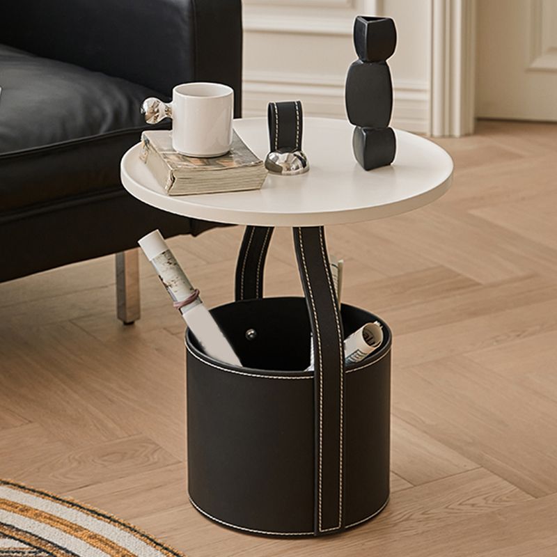 Mesa de esquina de pedestal de mediados de siglo bandeja de bandeja superior de la parte superior del lado con almacenamiento