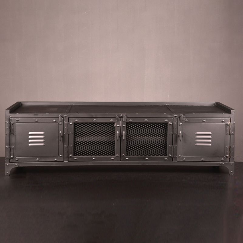 17.72"H TV Stand Enclosed Storage Industrial Style TV Console with 4 Doors Clearhalo 'furn' 'furn_tv_stands_entertainment_centers' 'Furniture' 'Living Room Furniture' 'TV Stands & Entertainment Centers' 'TV Stands & Media Storage Furniture' 'tv_stands_entertainment_centers' 1200x1200_fef6d386-fae8-4b19-b243-8d018e4f26dc