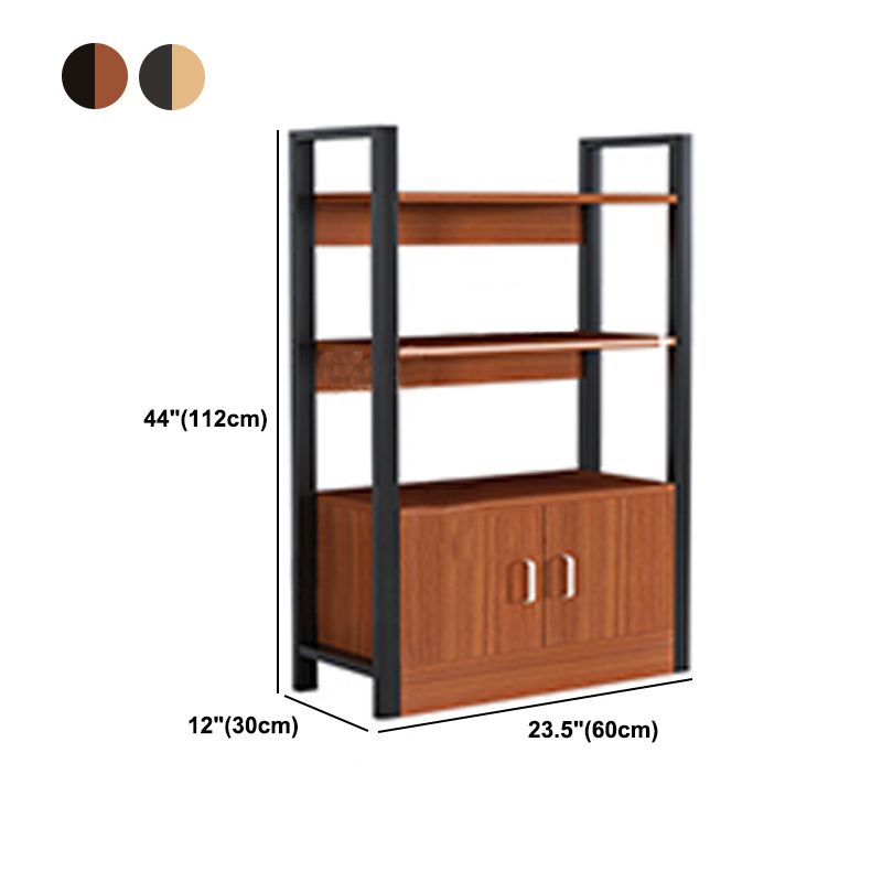 Industrial Etagere Bookshelf Steel Frame Manufactured Wood Shelf Bookshelf with Door Clearhalo 'Bookcases' 'furn' 'furn_bookcases' 'Furniture' 'furniture_bookcases' 'kitchen' 'kitchen_bookcases' 'Living Room Furniture' 'Office Furniture' 1200x1200_fef712e2-951a-4b44-8cf4-e0020e74c505