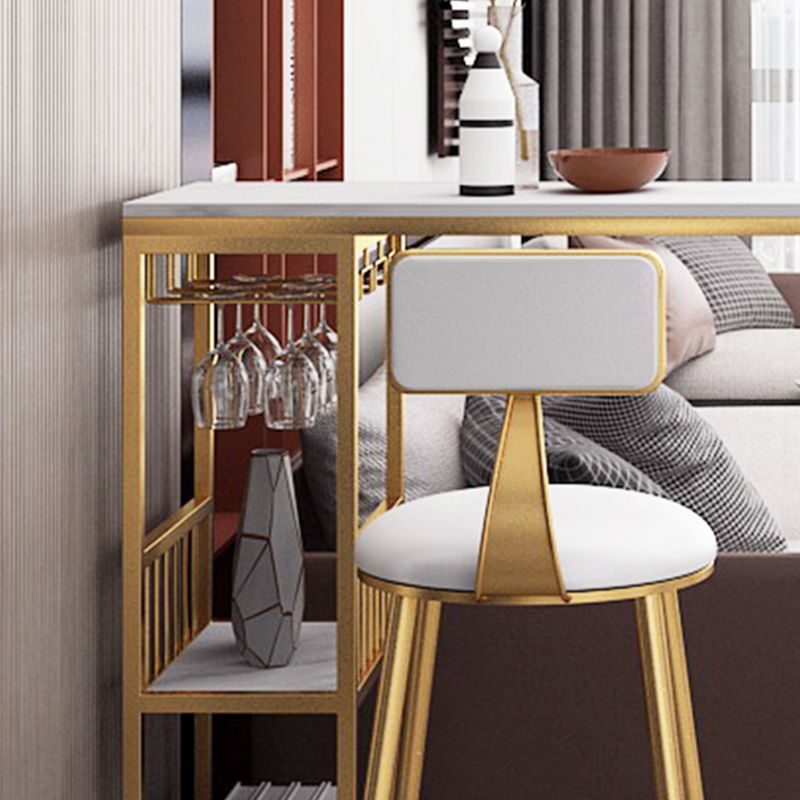 Sgabelli da bar senza bracciolo con la base di glam con base in metallo