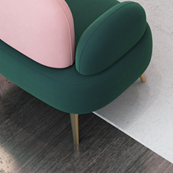 Divano verde contemporaneo con braccio quadrato e schiena stretta per l'appartamento