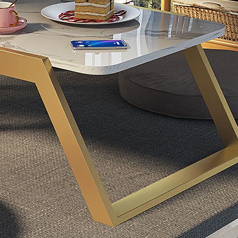 Glam Rectangle Marble Coffee Table with Iron Sled Base 1 Piece Clearhalo 'Coffee & Accent Tables' 'Coffee Tables' 'coffee_tables' 'furn' 'furn_coffee_tables' 'Furniture' 'Living Room Furniture' 1200x1200_fef9ed6a-9c13-477f-91f1-1deeb47bfdf3