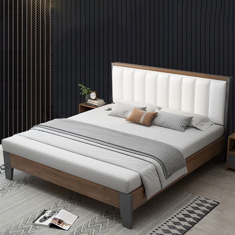 Modern Panel Wood Standard Bed with Rectangular Headboard for Bedroom Clearhalo 'Bedroom Furniture' 'Beds' 'furn' 'furn_beds' 'Furniture' 1200x1200_fefa0a3a-d5a4-4885-bc23-b40b166ad021