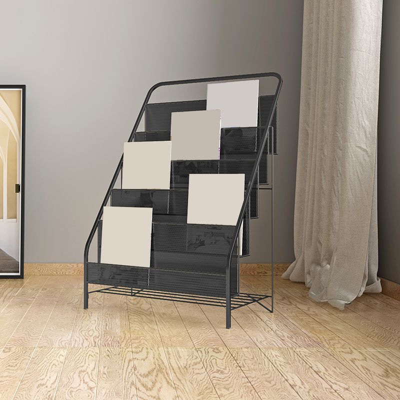 Bibliothèque d'étagère Glam Fermed Back Metal Book Shelf pour salle d'étude