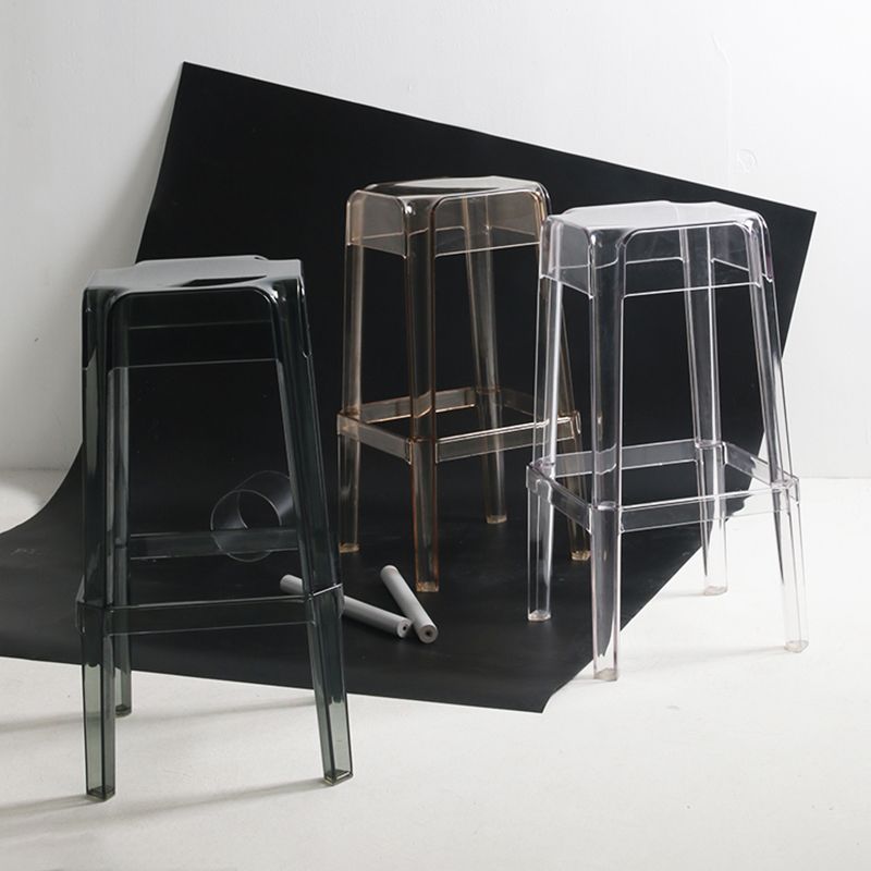 Backless Arm-less Modern Bar Stool Plastic Footrest Square Counter Stool Clearhalo 'Bar Furniture' 'Bar Stools' 'bar_stools' 'furn' 'furn_bar_stools' 'furniture_bar_stools' 'Kitchen & Dining Furniture' 'kitchen&dining_furn' 'kitchen' 'kitchen_furn' Furniture' 1200x1200_fefadaff-6589-4437-9dd7-810e2b98c11f