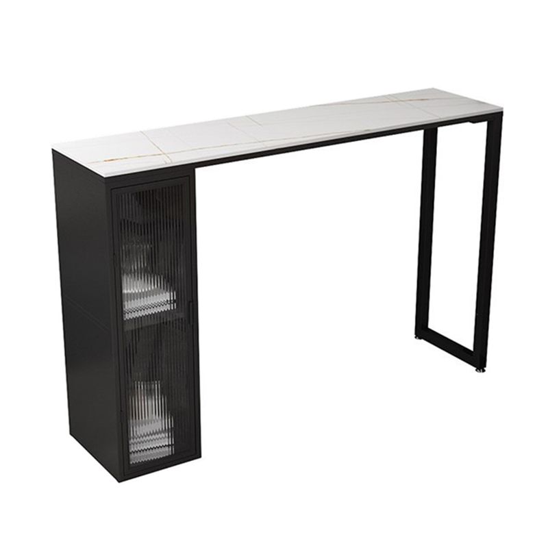 Industrial Sintered Stone 1/2/5 Pieces Bar Table Set Rectangle Bar Table with Metal Legs