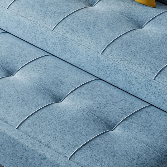 Scandinavian Futon Sofa Bed Upholstered Cushion Back Square Arms Sleeper Sofa Clearhalo 'furn' 'furn_futons' 'Furniture' 'Futons & Daybeds' 'Futons' 'Living Room Furniture' 1200x1200_fefb1c3f-5b30-4770-a609-167dda1c9609