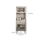 Modern Glass Doors Server Cabinets 1 Drawer and 2 Doors Buffet Sideboard
