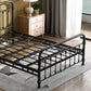 Industrial Iron Bed with Rectangle Headboard and Metal Legs in Black Clearhalo 'Bedroom Furniture' 'Beds' 'furn' 'furn_beds' 'Furniture' 1200x1200_fefc9aeb-af87-48ba-935a-a54c8b4331ce