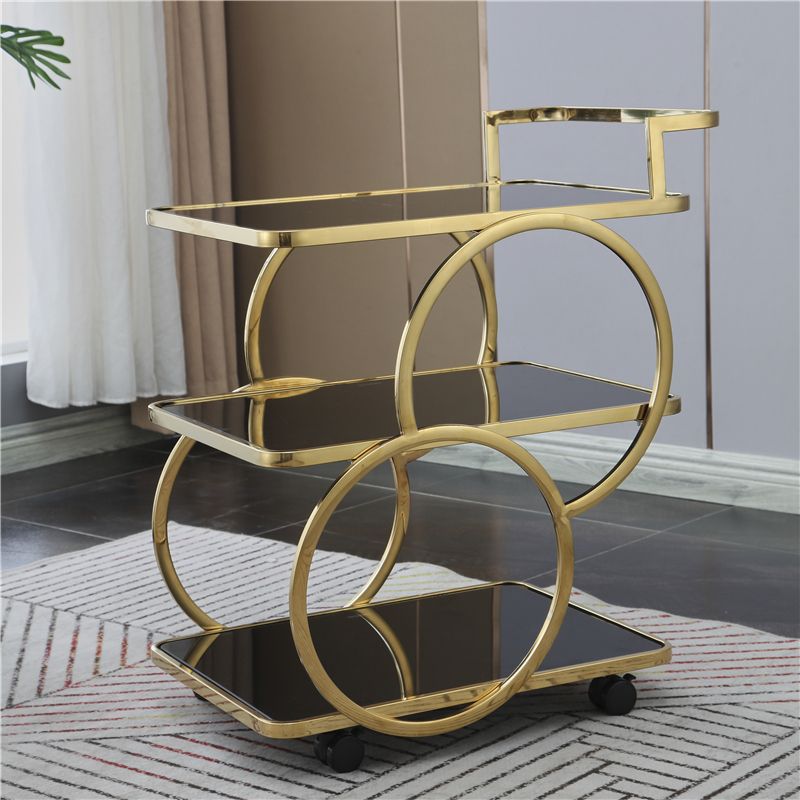 Tavolo da preparazione a rotolamento contemporaneo da 31,5 "H tavolo da preparazione in metallo rettangolare per sala da pranzo