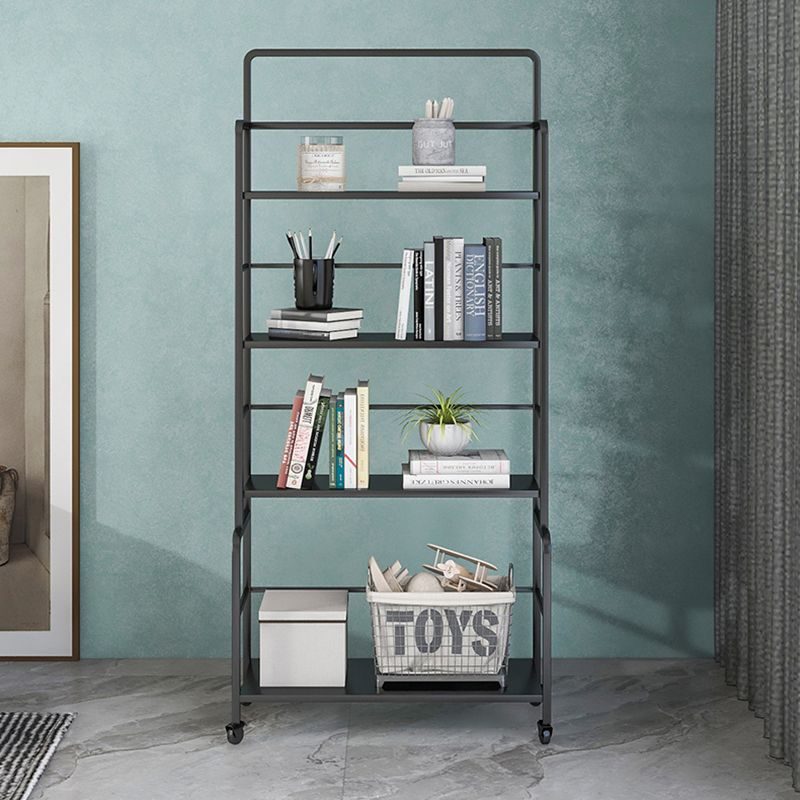 Etagere Iron Bookshelf Open Back Modern Bookcase With Rectangular Shelves