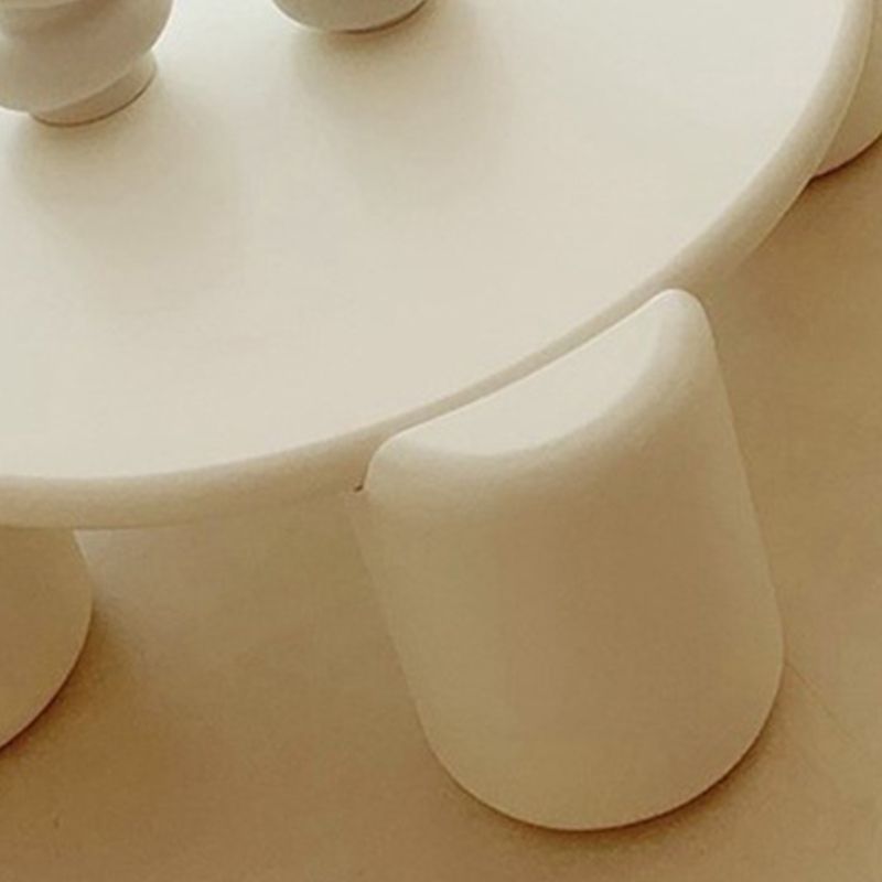 Scandinavian Round Wood Coffee Table with 4 Legs Coffee Table in White Clearhalo 'Coffee & Accent Tables' 'Coffee Tables' 'coffee_tables' 'furn' 'furn_coffee_tables' 'Furniture' 'Living Room Furniture' 1200x1200_fefe9cc6-29c6-4437-9475-fe6e4aef3bf1