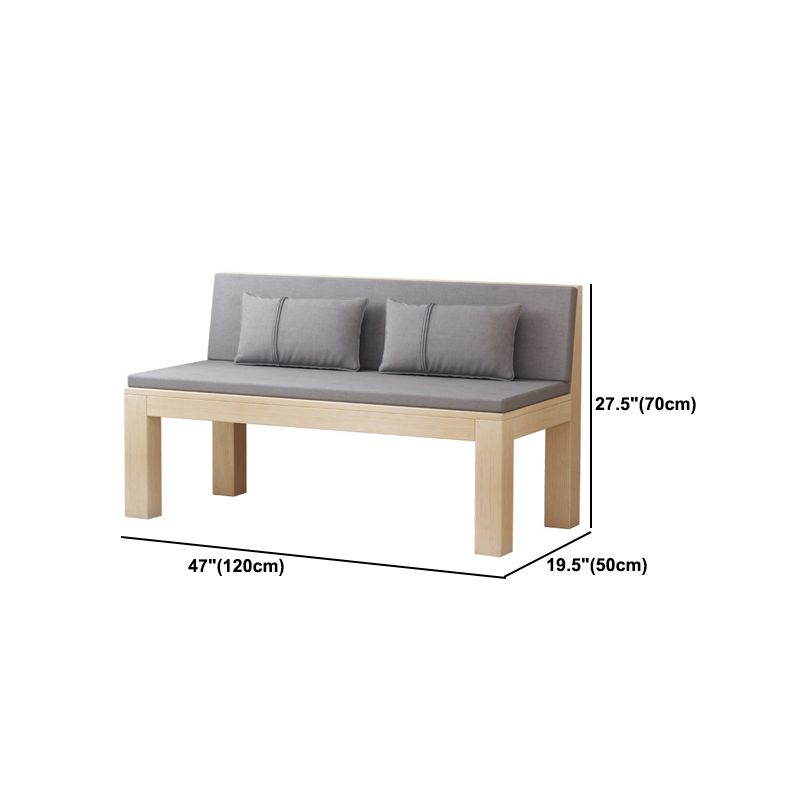 Modern 2/3-seater Settee Fabric Armless Settee with Wood Accents