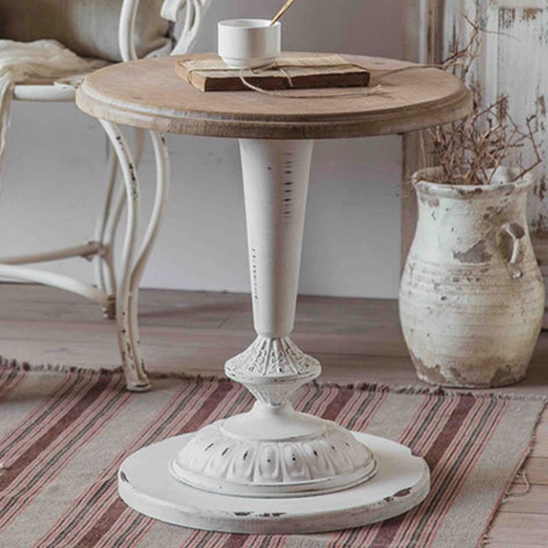 Round Pedestal Side Table French Rustic Side End Snack Table Clearhalo 'Coffee & Accent Tables' 'End & Side Tables' 'end_side_tables' 'furn' 'furn_end_side_tables' 'Furniture' 'Living Room Furniture' 1200x1200_ff0040ab-4f5c-416a-9adb-0ef3bded8322