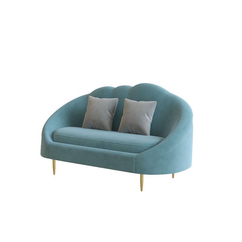 Canapé canapé incurvé contemporain en velours canapé de bras en pente pour le salon