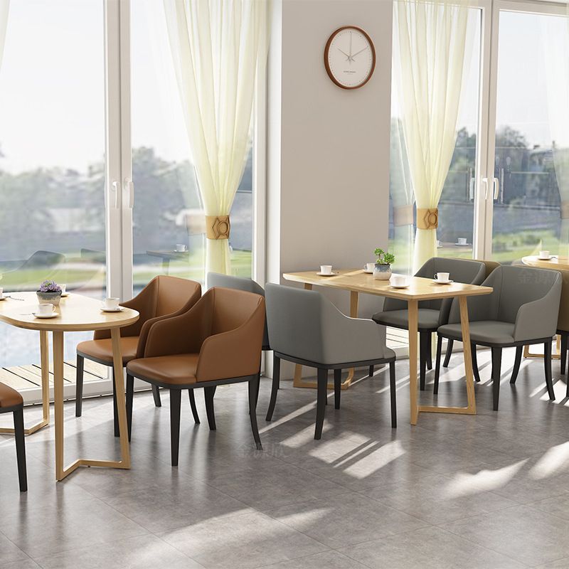 Modern Metal Dining Arm Chair Upholstered Side Chair for Dining Room Clearhalo 'Dining Chairs' 'Dining Tables & Seating' 'dining_chair' 'furn' 'furn_dining_chair' 'Furniture' 'furniture_dining_chair' 'Kitchen & Dining Furniture' 1200x1200_ff028187-9fc5-46d9-8f1f-25673d815246