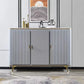 Glam Side Board Faux Marble Sideboard Table with Doors for Dining Room Clearhalo 'buffet_sideboard' 'Buffets & Sideboards' 'furn' 'furn_buffet_sideboard' 'Furniture' 'Kitchen & Dining Furniture' 1200x1200_ff03f026-10c0-4f0b-b7d7-f7b703130852