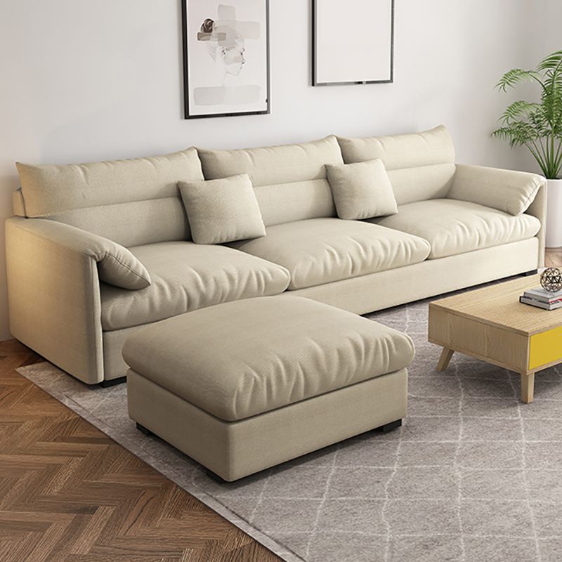 Beach Biscuit Back Standard Sofa 27.6"High Pillow Top Arm Sofa, Beige Clearhalo 'furn' 'furn_sofas' 'Furniture' 'furniture_sofas' 'kitchen' 'kitchen_sofas' 'Living Room Furniture' 'Sofa' 'sofas' 1200x1200_ff04460b-df52-4608-a2a2-31261824b035