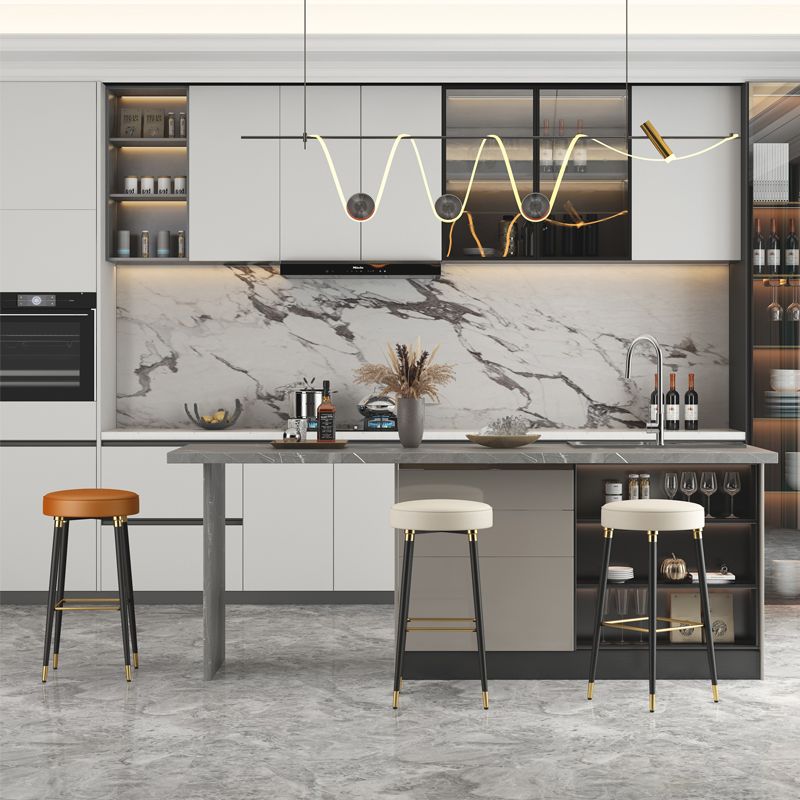 Glam Black Iron Barstool Simple Backless Indoor Tall Stool with Leather Seat Clearhalo 'Bar Furniture' 'Bar Stools' 'bar_stools' 'furn' 'furn_bar_stools' 'Furniture' 'furniture_bar_stools' 'Kitchen & Dining Furniture' 1200x1200_ff054d62-0c58-48a4-bc7a-8259e07a1955