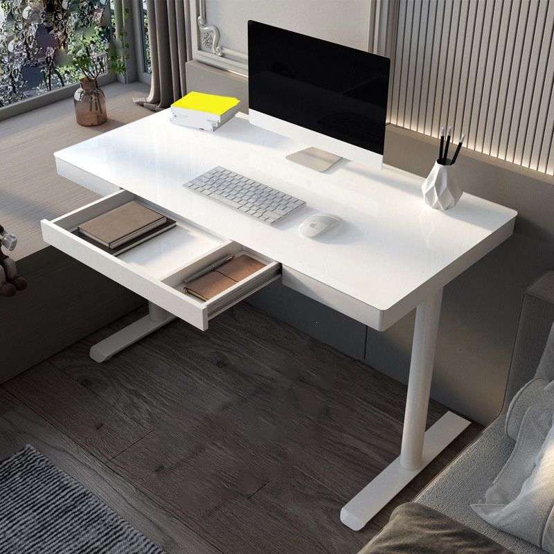 Escritorio de escritura con espejo de vidrio contemporáneo del escritorio de oficina de la base de Parsons