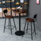 1/3/5 Pieces Round Wooden Bar Table Set Industrial Pub Table Set with Metal Stools