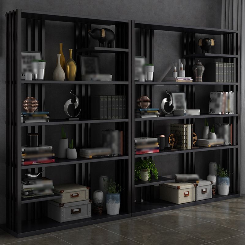 Industrial Style Bookshelf Open Shelf Vertical Metal Shelf with Rectangular Shelves Clearhalo 'Bookcases' 'Furniture' 'furniture_bookcases' 'kitchen' 'kitchen_bookcases' 'Living Room Furniture' 'Office Furniture' 1200x1200_ff075660-71e7-4c0f-afff-0a17bc184481