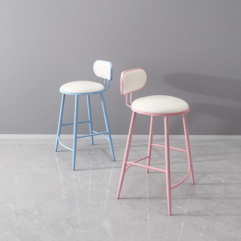 Scandinavian Footrest Milk Tea Shop Stool Matte Finish Iron Bar Stool Clearhalo 'Bar Furniture' 'Bar Stools' 'bar_stools' 'furn' 'furn_bar_stools' 'Furniture' 'furniture_bar_stools' 'Kitchen & Dining Furniture' 1200x1200_ff07fca1-cdf7-4da7-8151-81a5a988ba13