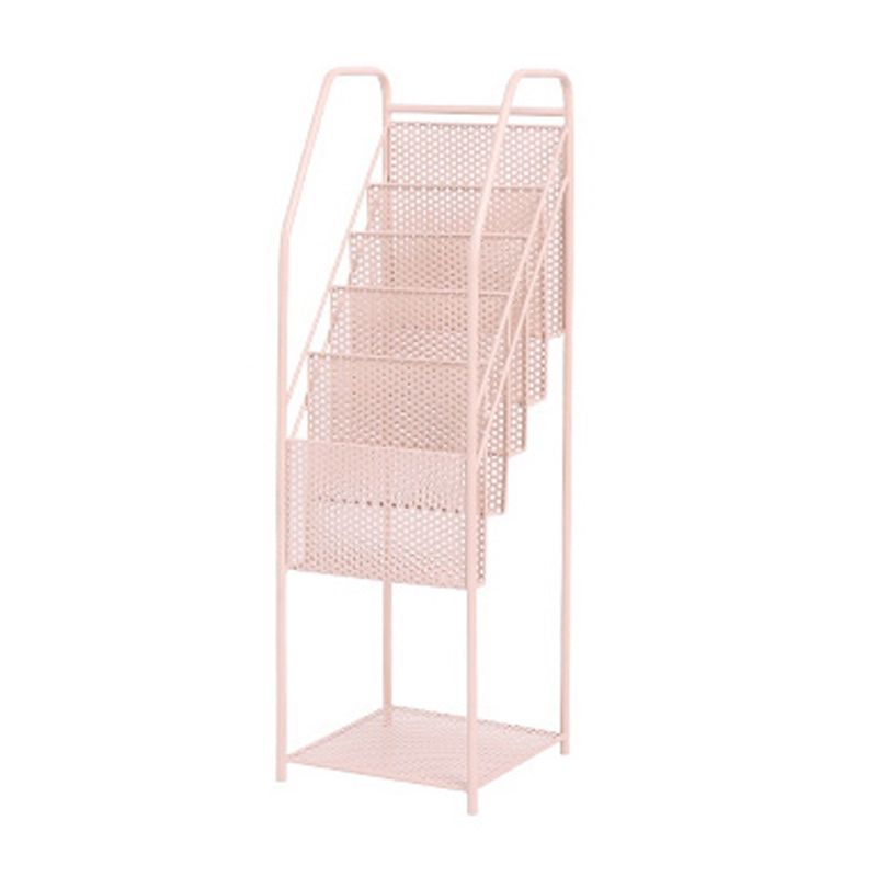Contemporary Metal Ladder Bookshelf Closed Back Vertical Bookcase for Office