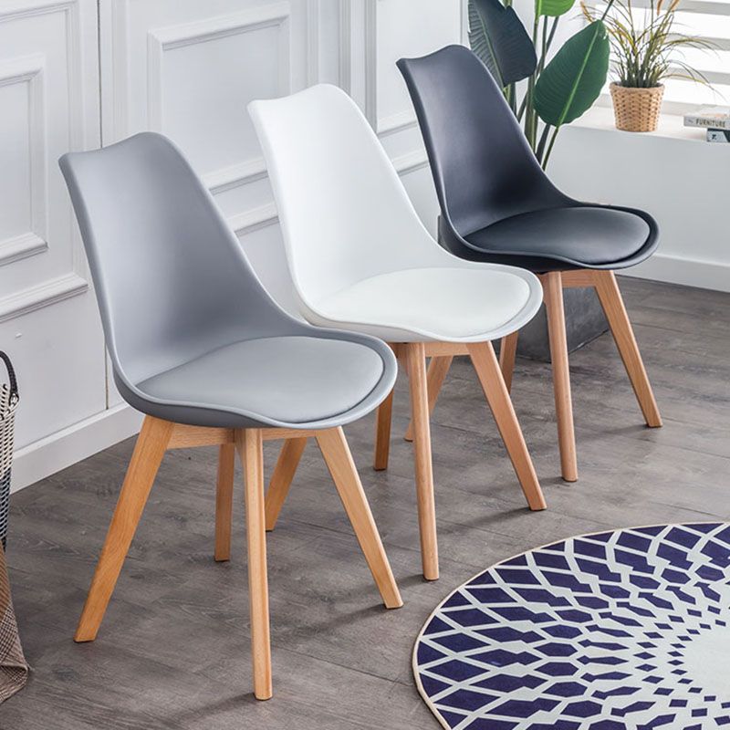 Contemporary Kitchen Chair Dining Armless Chairs with Wooden Legs Clearhalo 'Dining Chairs' 'Dining Tables & Seating' 'dining_chair' 'Furniture' 'furniture_dining_chair' 'Kitchen & Dining Furniture' 1200x1200_ff09f171-7808-4452-af7c-5f33d9169754