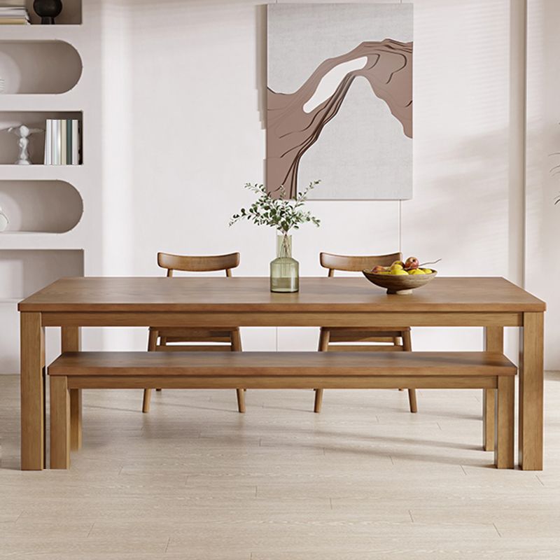 Simplicity Dinette Table Solid Wood Rectangle Dinner Table in Brown Clearhalo 'Dining Tables & Seating' 'Dining Tables' 'dining_table' 'furn' 'furn_dining_table' 'Furniture' 'Kitchen & Dining Furniture' 1200x1200_ff0aec5d-c199-435e-b40c-5a260123f09c