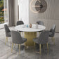 Glam 1/7 Pieces Dining Set Round Stone Dining Table for Dining Room Clearhalo 'Dining Room Sets' 'Dining Tables & Seating' 'dining_room_set' 'furn' 'furn_dining_room_set' 'Furniture' 'furniture_dining_room_set' 'Kitchen & Dining Furniture' 1200x1200_ff0ba34e-70b2-4e9d-9562-b760ae8eca69