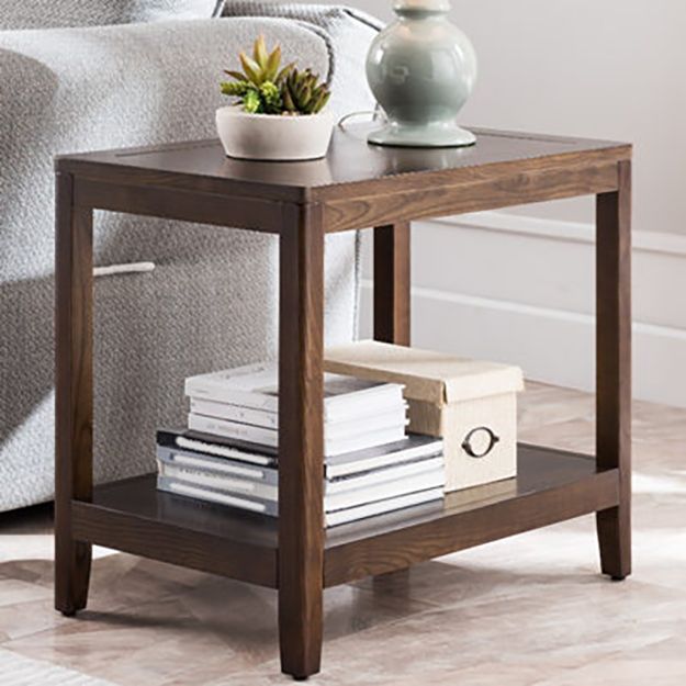 Ashwood Double Tier End Table Contemporary Rectangular Side Table for Living Room Clearhalo 'Coffee & Accent Tables' 'End & Side Tables' 'end_side_table' 'end_side_tables' 'furn' 'furn_end_side_tables' 'Furniture' 'furniture_end_side_table' 'Living Room Furniture' 1200x1200_ff0c648b-9c29-4fc5-866b-c75bc34c50ce