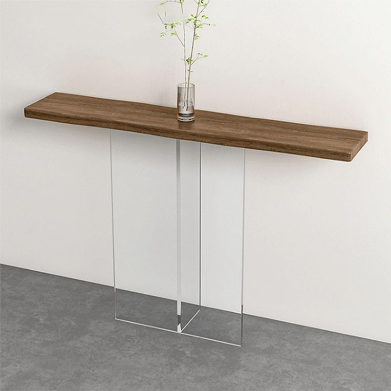 Contemporary Rectangle Sofa Console Table with Acrylic Bracket for Hall