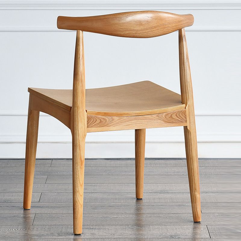 Eigentijdse zijstoel houten open achterkant eetkamerstoel voor binnen