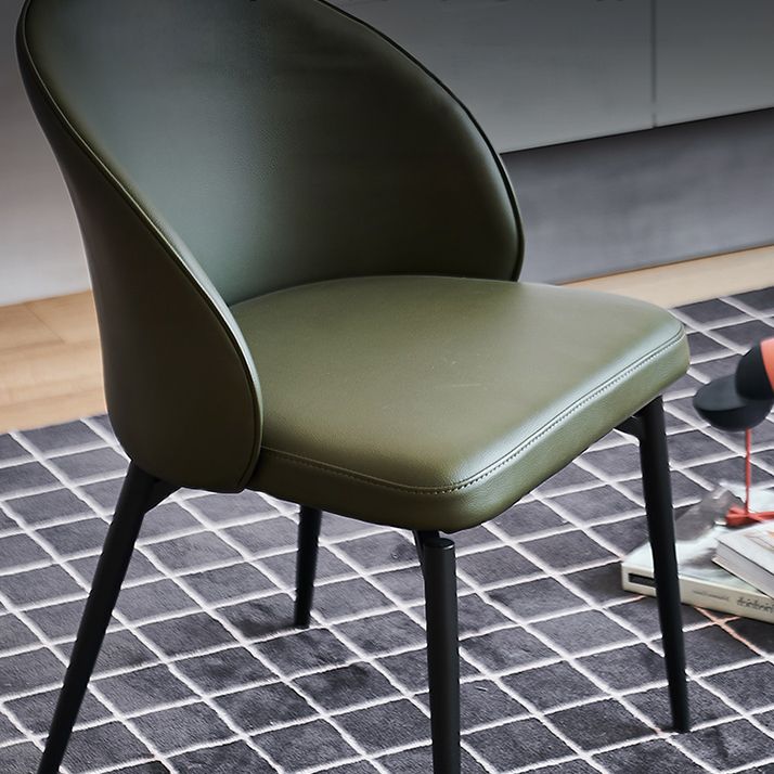 Solid Back Armless Chair Industrial Design PU Leather Dining Chairs Clearhalo 'Dining Chairs' 'Dining Tables & Seating' 'dining_chair' 'furn' 'furn_dining_chair' 'Furniture' 'Kitchen & Dining Furniture' 1200x1200_ff101f3b-c70b-4958-841f-a3d702cac04a