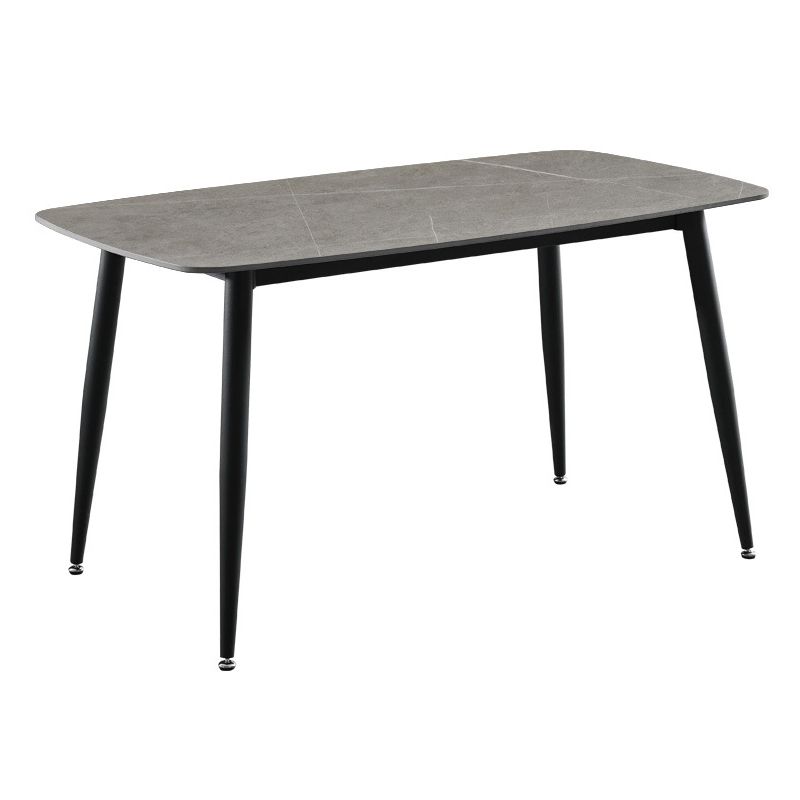 Contemporary Rectangle Dining Table Sintered Stone Dining Table with 4 Metal Legs for Dining Room Clearhalo ' dining_table' 'Dining Tables & Seating' 'Dining Tables' 'Furniture' 'furniture_dining_table' 'Kitchen & Dining Furniture' 'kitchen&dining_furn' 'kitchen' 'kitchen_dining_table' 1200x1200_ff1175ff-2b4c-4173-96d5-8a6f1866a2cb