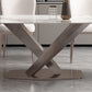 Glam Style Dining Rectangle Table Dining Sintered Stone Table for Home Use Clearhalo 'Dining Tables & Seating' 'Dining Tables' 'dining_table' 'furn' 'furn_dining_table' 'Furniture' 'Kitchen & Dining Furniture' 1200x1200_ff11b26e-da27-4e17-9d2a-b4d8b4343309