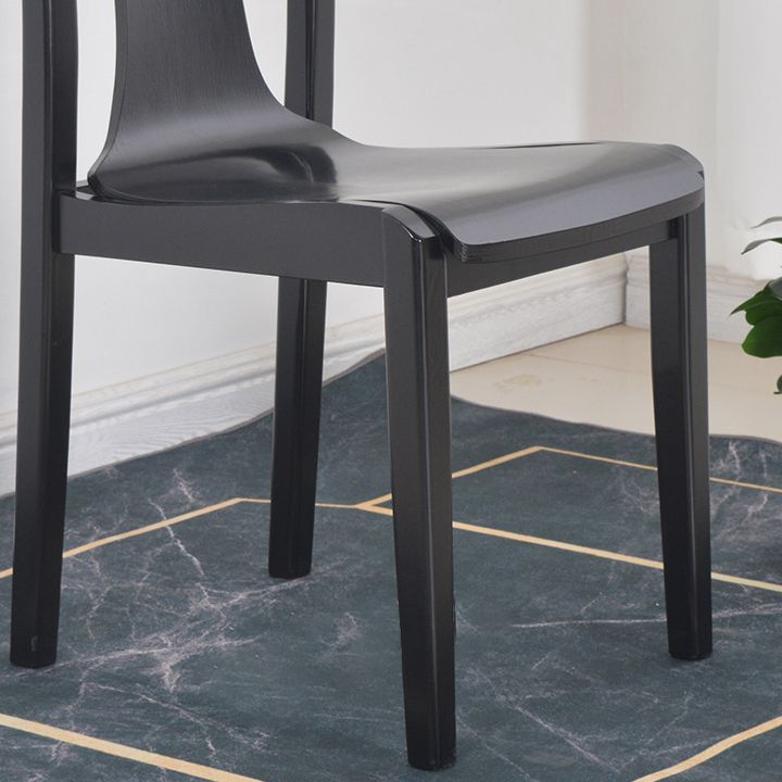 Contemporary Kitchen Dining Side Chair Wood Slat Back Side Chair in Black Clearhalo 'Dining Chairs' 'Dining Tables & Seating' 'dining_chair' 'furn' 'furn_dining_chair' 'Furniture' 'Kitchen & Dining Furniture' 1200x1200_ff125528-92f8-48ae-a3a3-a95fe93afea9