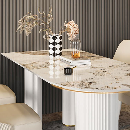 Metal Traditional Luxury Free Form Indoor Table Sintered Stone Table with 3 Legs Clearhalo ' dining_table' 'Dining Tables & Seating' 'Dining Tables' 'furn' 'furn_dining_table' 'Furniture' 'furniture_dining_table' 'Kitchen & Dining Furniture' 'kitchen&dining_furn' 'kitchen' 'kitchen_dining_table' 1200x1200_ff1608a6-5a65-40d0-a071-88b5db0411bc
