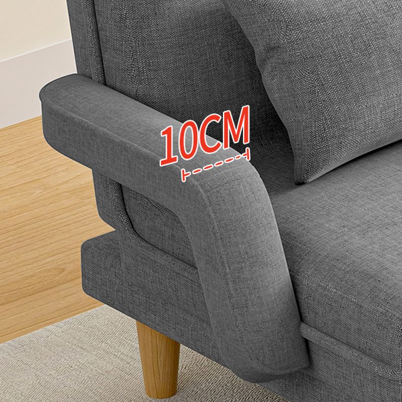 Scandinavian Removable Cushions Fabric Square Arms Futon Sleeper Sofa Bed Clearhalo 'furn' 'furn_futons' 'Furniture' 'Futons & Daybeds' 'Futons' 'Living Room Furniture' 1200x1200_ff16530e-6591-4666-b8b1-e9c53923981e