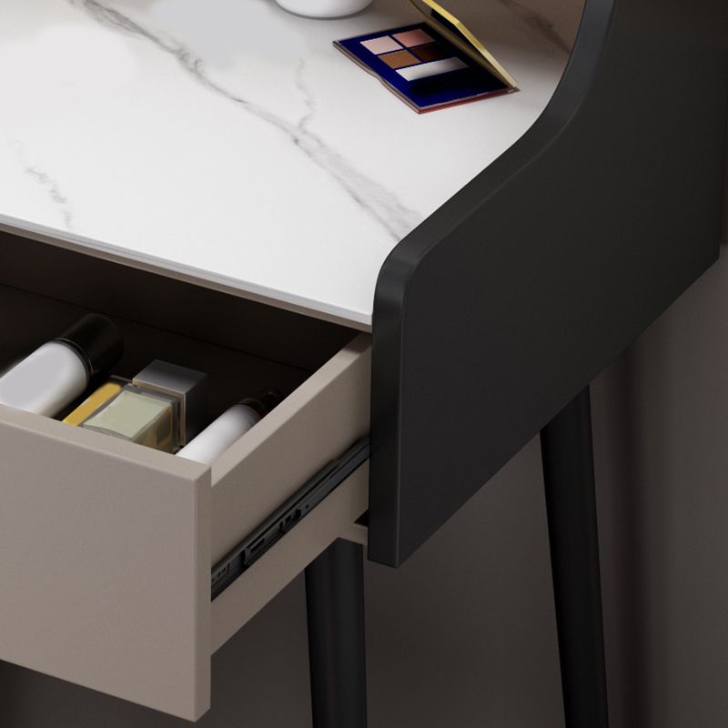 Tweedelige moderne gespiegelde ijdelheid set zwart/grijs gemanipuleerd houten dressoir