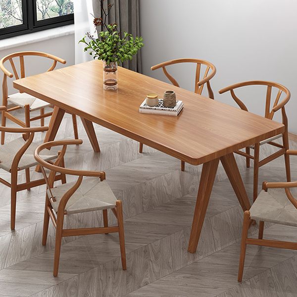 Rectangle Dining Table Pine Solid Wood Dining Table with 4 Legs for Dining Room Clearhalo 'Dining Tables & Seating' 'Dining Tables' 'dining_table' 'furn' 'furn_dining_table' 'Furniture' 'Kitchen & Dining Furniture' 1200x1200_ff19170b-8dc7-4345-b6f1-9d51d4665b6d
