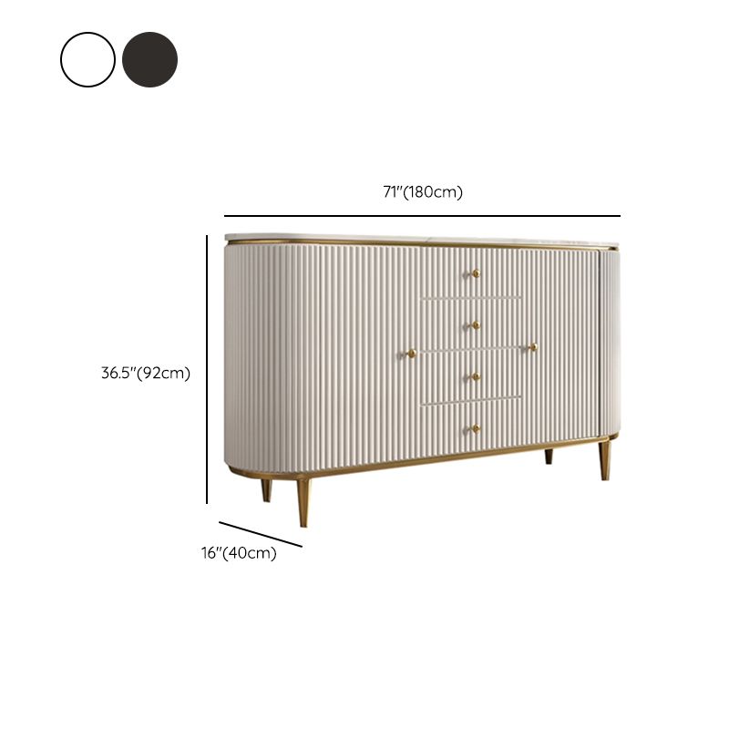 Stone Buffet Table Glam Buffet Credenza with Drawers and Cabinets Clearhalo 'buffet_sideboard' 'Buffets & Sideboards' 'furn' 'furn_buffet_sideboard' 'Furniture' 'Kitchen & Dining Furniture' 1200x1200_ff19d445-292c-4302-9292-4bf87f1e7fa2