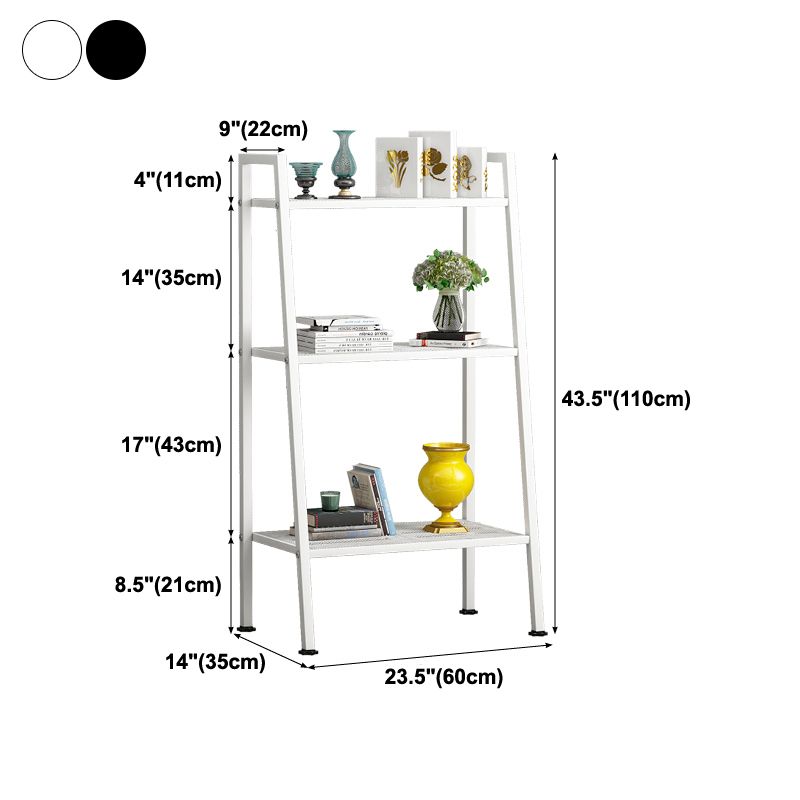 Modern Style Ladder Bookshelf Open Back Metal Bookcase for Home Clearhalo 'Bookcases' 'furn' 'furn_bookcases' 'Furniture' 'Office Furniture' 1200x1200_ff1a0c51-6e2b-46f1-a4aa-46b50af3b6c9
