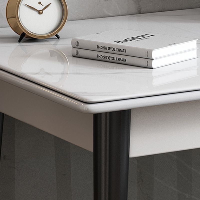 23 "Bureau d'écriture contemporain de large bureau rectangulaire blanc