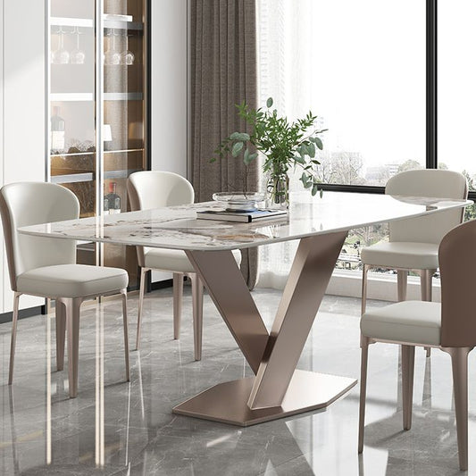 Modern Kitchen Dining Room Set with Sintered Stone Top and Gold Base Dining Furniture Set Clearhalo 'Dining Room Sets' 'Dining Tables & Seating' 'dining_room_set' 'furn' 'furn_dining_room_set' 'Furniture' 'furniture_dining_room_set' 'Kitchen & Dining Furniture' 'kitchen&dining_furn' 'kitchen' 1200x1200_ff1da82e-a76b-400a-a43d-b6f0b84b5a71