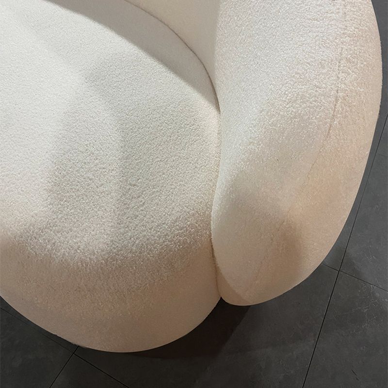 Divano curvo semplice moderno 29.53 "divano in lana inclinata H in bianco
