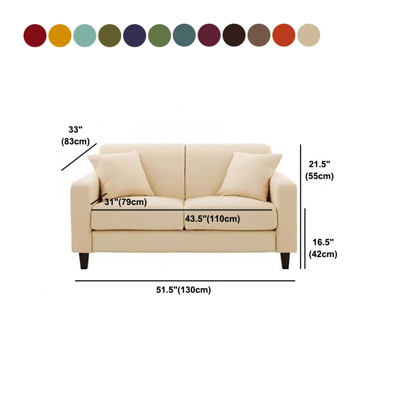 Living Room Contemporary Standard Square Arm Stationary Slipcovered Sofa