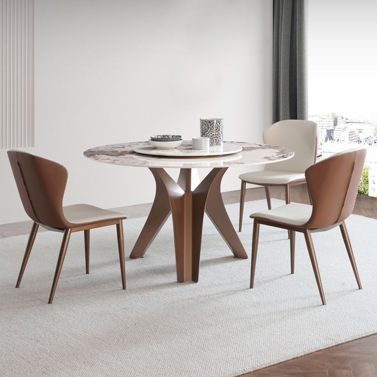 Nordic Sintered Stone Table Set of 5/7 with Rotatable Round Table Dining Set with Leather Chairs Clearhalo 'Dining Room Sets' 'Dining Tables & Seating' 'dining_room_set' 'furn' 'furn_dining_room_set' 'Furniture' 'furniture_dining_room_set' 'Kitchen & Dining Furniture' 'kitchen&dining_furn' 'kitchen' 1200x1200_ff211947-e71a-4cd4-8024-dee0f16c91c6